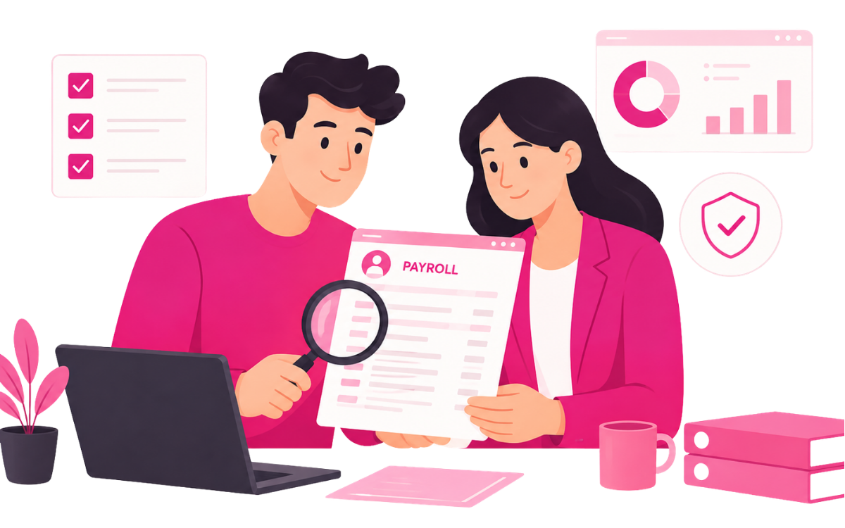 Payroll-Experten prüfen die hochgeladene Abrechnung